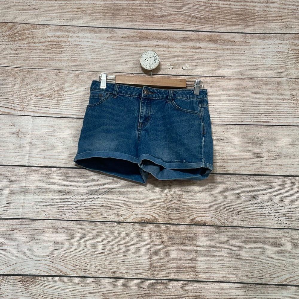 Woman’s Cherokee X-Large 14 16 Light Blue Cuffed Denim Shorts